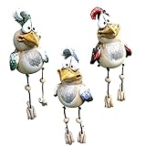 SKJJL 3pcs Hühner Deko Gartendeko Für Draußen Figuren, Keramik Huhn Tierfigur Gartenstecker...