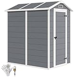 Outsunny Gerätehaus 2,1m², Wasserdicht Gartenhaus mit Boden Pultdach, 131x186x198/172 cm,...