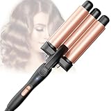 Lockenstab 3 Fässer Beach Waves - Welleneisen Einstellbar Schnell Erhitzendes für Langes Kurzes...