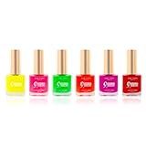6 x Gel-Nagellack, Neongelb, Neongrün, Neon-Koralle, Neonrosa