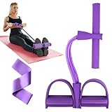 Flintronic Oberschenkeltrainer Beintrainer, 4 Spannseil Sit-Up Fitness-Zugseil Pedal,Multifunktions...