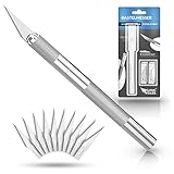 Klangfeiler® Bastelmesser Skalpell Set - inkl. 10 Klingen - Cutter Messer Schnitzmesser für...