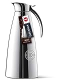 Emsa Eleganza Isolierkanne Edelstahl 1l, Thermoskanne mit Easy Open Verschluss, lange...