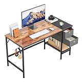 HOMIDEC Schreibtisch, Computertisch PC Tisch mit Schubladen und Kopfhörer Halter, Bürotisch...