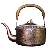 Yzzthumss Vintage-Wasserkocher mit Hitzefilter, Handgehämmert, mit Deckel, Handgefertigte Aus...