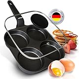 endusor Spiegeleipfanne induktionsgeeignet (21cm) mit Deckel - Eierpfanne & Pancake Pfanne mit...