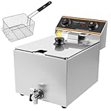 MOOTACO Elektrische Gastro Fritteuse Friteuse Edelstahl, 6L Behälter, Professionelle Elektro...