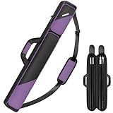 PEKREWS Pool-Queue-Koffer 2 x 2, Pool-Stick-Tasche für 2 Stöcke mit 2 Zubehörtaschen mit...