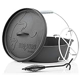 BBQ-Toro Dutch Oven Alpha Serie | 5,5 Liter (DO6AX), Topf ohne Füße | bereits eingebrannt -...