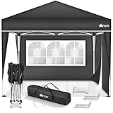 tillvex Pavillon 3x3m wasserdicht | Pop-Up Faltpavillon höhenverstellbar | Gartenzelt UV Schutz 50+...