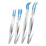 Aboiled 4PCS Gummispitzen-Pinzettenset Gummispitzen-Pinzette Gerade Spitze für Schmuckherstellung,...