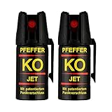 KO Pfefferspray Jet | Fog Verteidigungsspray | Abwehrspray Hundeabwehr | zur Selbstverteidigung |...