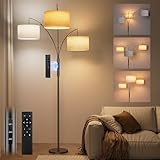 SIBRILLE 36W Bogenlampe Stehlampe mit Stoffschirm, 3000LM Superhelle Stehlampe mit Fernbedienung &...