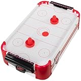 Nexos Trading Mini Air-Hockey-Tisch Tischspiel Lufthockey mit LED-Beleuchtung mit Gebläse 55 x 31 x...