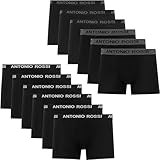 ANTONIO ROSSI Herren (12er-pack) Herren-boxer-hipster Fitted Boxer Hipsters, Schwarz, XXL EU
