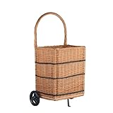 e-wicker24 Alles aus Weide Kaminholzkorb auf Rollen Trolley fahrbar aus Vollweide Kaminkorb Halbrund...