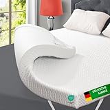 HERZtal Memory Gel Matratzenauflage, Atmungsaktiver Double Jersey Bezug, Anti-Rutsch Unterseite,...