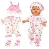 Miunana Kleidung Bekleidung Outfits für Baby Puppen, Puppenkleidung 35-43 cm, Overall Hut Socke...