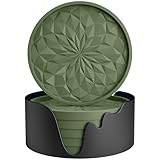 STLIAN Silikon-Untersetzer mit Halter, Getränkeuntersetzer für heiße oder kalte Getränke,...