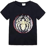 ALANTOP Kleinkind Kleine Kinder Baby Jungen Mädchen Magic Flip Pailletten T-Shirt Kurzarm Rundhals...
