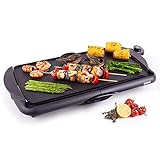 Duronic GP20 elektrischer Tischgrill 2000 W, Plancha Teppanyaki Grill, 52 x 27 cm Grillplatte,...