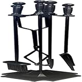 Kaminbesteck-Set, inkl. langem Schürhaken, Schaufel, Zange, Bürste, Ständer, Zubehör für...