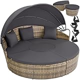 tectake® Lounge Muschel Sonneninsel Outdoor wetterfest, Gartenmuschel, Sonnenliege 2 Personen und...