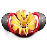 Beylos Easy Grip Apfelentkerner, Trennschneider, ergonomischer Gummigriff, 12 Klingen (Rot /...