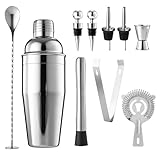 10 Stück Cocktail Shaker Set,750 ML Stainless Steel Cocktail Shaker Mixer,Professional Bartender...