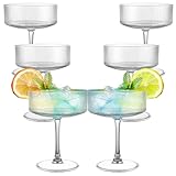 LDXDRU 6er Set Vintage Coupe Gläser, 270 ml Gerippte Champagner Schalen, Sektschalen,...