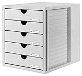 HAN Schubladenbox SYSTEMBOX mit 5 geschlossenen Schubladen für Unterlagen bis DIN C4, Schreibtisch...