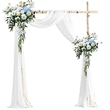 Querbehang Freihanddeko Weiß 160×600cm Hochzeitsbogen Gardinen Hochzeit Vorhang Querbehang...