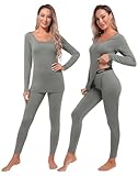 INNERSY Damen Thermounterwäsche Winter Funktionsunterwäsche Thermo Ski Unterwäsche Frauen Set (L,...