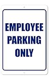 The King Kush Schild 'Employee Parking Only', 20,3 x 30,5 cm, Aluminium, Blau