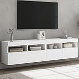 AJJHUUKI Entertainment Centers & TV Stands-TV Wandschränke mit LED-Leuchten 2 Stück Weiß...