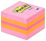 Post-it 2051-P Haftnotiz Würfel Mini 51x51 mm, 400 Blatt pink/orange/neonpink