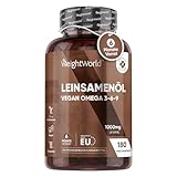 Omega 3 6 9 Leinsamenöl - 180 Weichkapseln - Vegane Alternative zu Fischöl - 2000mg Leinöl pro...