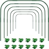YUNSTK 6 x Pflanztunnel, 86 x 110 cm Gartenreifen für Reihenabdeckung, Rostfreier Stahl...