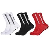 Opopark 3 Paare Fußballsocken für Herren Damen,39-46 Sportsocken Anti Rutsch Grip Fußball Socken...