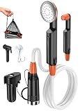 Rsaoty Tragbare Campingdusche, 3000mAh Campingdusche mit Pumpe, Campingdusche mit Akku, mit...