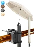 Menz Sonnenschirm Balkon als Sonnenschutz Balkon 3-IN-1 SET - UPF 50+ Sonnenschirm 180 cm in Beige +...