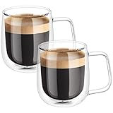 Vicloon Doppelwandige Latte Macchiato Gläser Set, 2 Stück Doppelwandige Kaffeegläser mit...