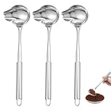 QINGYIWL 3 Stück Soßenlöffel aus Edelstahl Länge 30cm saucenlöffel Entenschnabellöffel mit...