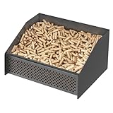 johgee Pelletkorb, 30 × 25× 17 cm Pelletbrennkorb für Kamine und Öfen (Schwarz)