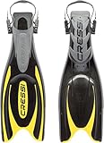 Cressi Herren Flossen Frog Plus, schwarz/gelb, 42/44, BF205142