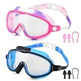 Moseem Schwimmbrille Kinder, 2 Stück Schwimmbrille 3-15 Jahre UV-Schutz,Anti-Nebel Kein Auslaufen...