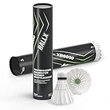 BallX 12x Badminton Natur Federbälle mit Gänsefedern - 77 (Medium Speed) - Badminton Bälle mit...