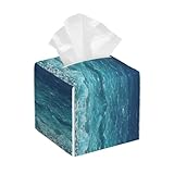 LEEPSS The Deep Blue Sea Taschentuchbox aus Leder, quadratische Form, unverzichtbar für den Alltag,...
