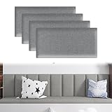 IGTOPS 4 Stück 3D Wandpaneele Gepolstert, Baumwollleinen Polsterpaneel Selbstklebend, Anti...