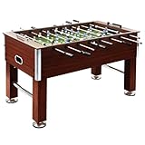 Gecheer Kickertisch Stahl, 140x74.5x87.5 cm MDF + Stahl, verstellbare Beine, rutschfeste Griffe,...